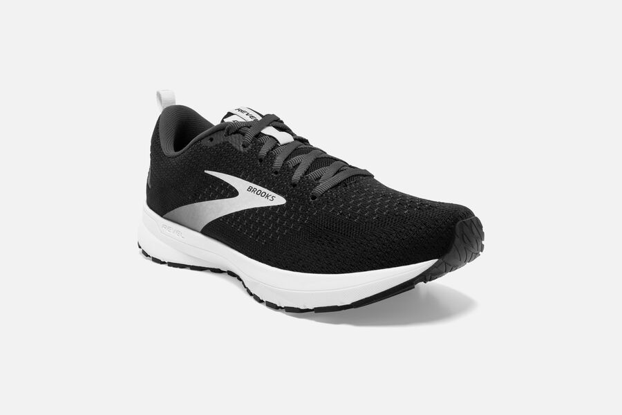 Revel 4 Road Brooks Running Shoes NZ Mens - Black/Silver - WUIFCS-290